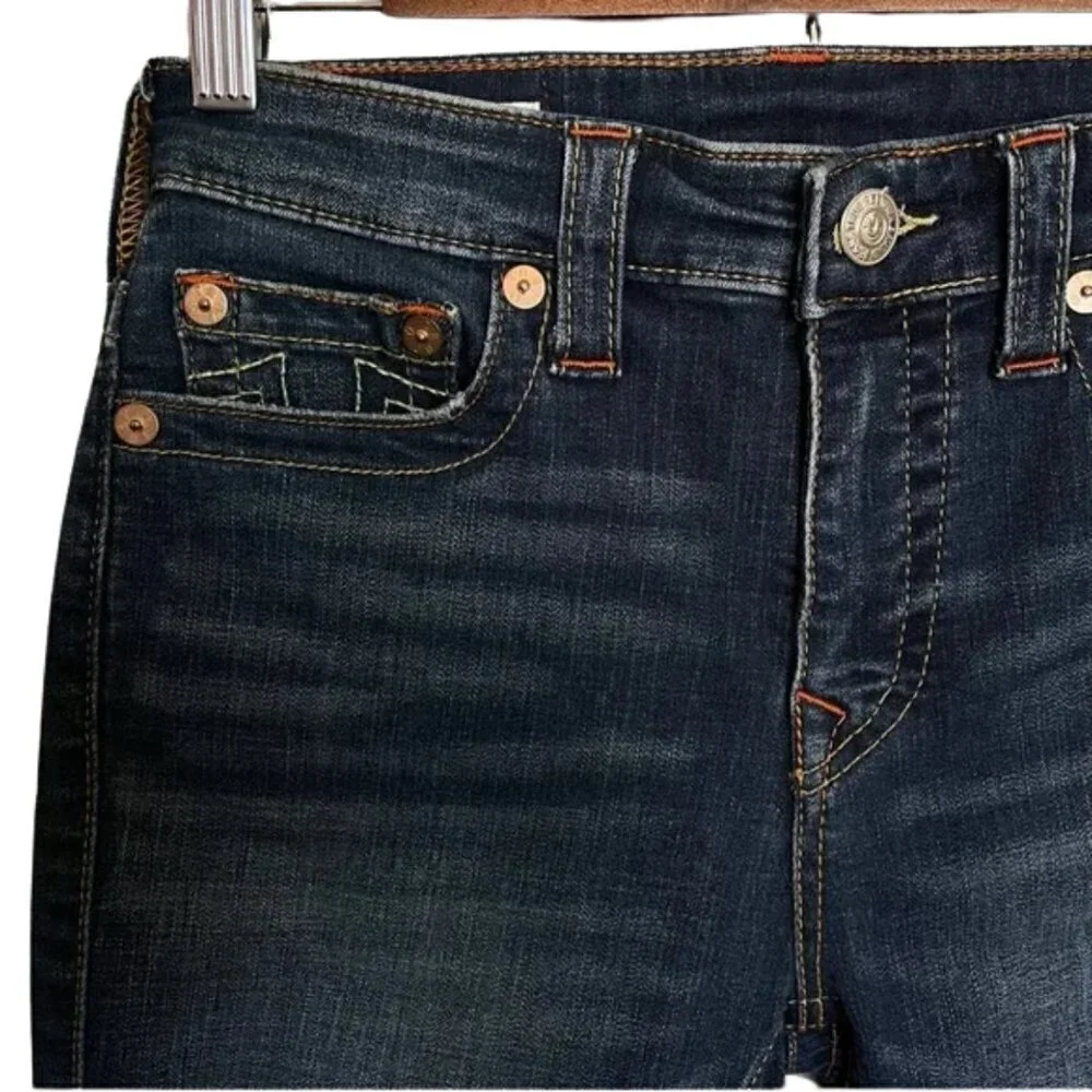 True Religion Halle High Rise Super Skinny Women's Dark Blue Jeans Size 27 - Picture 7 of 11